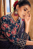 Breathtaking Navy Blue Heavy Georgette Digital Printed Saree - women's fashion mart