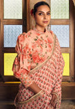 Pristine Peach Heavy Georgette Digital Printed Saree - women's fashion mart