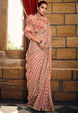 Pristine Peach Heavy Georgette Digital Printed Saree - women's fashion mart