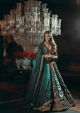 Peacock blue colour zari embroidery bridal lehenga choli -Lehenga Choli Blue women's fashion mart