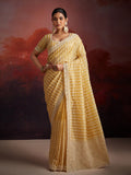 Organza Mustard Zarkan Embroidered Saree - women's fashion mart
