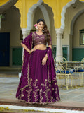Egg Plant Embroidery Bridesmaid Lehenga Choli