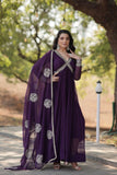 Elegant Maroon Embroidered Anarkali Gown - women's fashion mart
