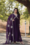Elegant Maroon Embroidered Anarkali Gown - women's fashion mart