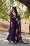 Elegant Maroon Embroidered Anarkali Gown - women's fashion mart
