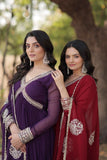 Elegant Maroon Embroidered Anarkali Gown - women's fashion mart