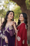 Elegant Maroon Embroidered Anarkali Gown - women's fashion mart
