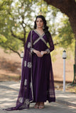 Elegant Maroon Embroidered Anarkali Gown - women's fashion mart