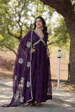Elegant Maroon Embroidered Anarkali Gown - women's fashion mart