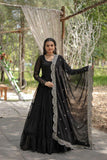 Elegant Red Anarkali Suit with Embellished Dupatta - women's fashion mart