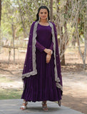 Elegant Red Anarkali Suit with Embellished Dupatta - women's fashion mart