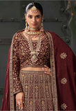 Elegant Designer Georgette Zarkan Bridal Wedding Lehenga Choli - women's fashion mart