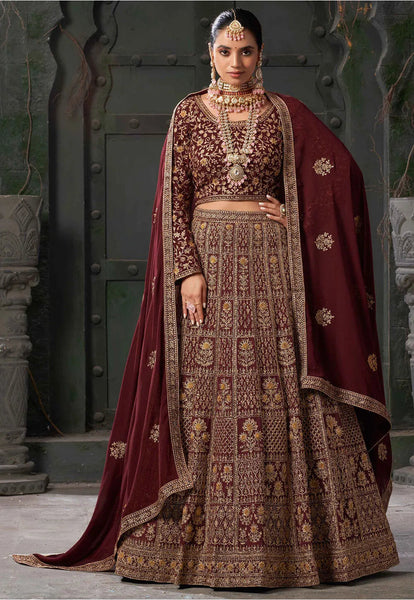 Elegant Designer Georgette Zarkan Bridal Wedding Lehenga Choli - women's fashion mart