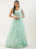 Fiery Embroidered Classic Blue Lehenga Choli - women's fashion mart