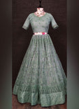 Embroidered Work Wear Sea Green Lehenga Choli -Lehenga Choli Semi Stitched women's fashion mart