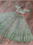Embroidered Work Wear Sea Green Lehenga Choli -Lehenga Choli Semi Stitched women's fashion mart