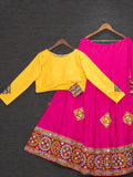 Pink Color Embroidery Aari Worked Cotton Chaniya Choli - women's fashion mart