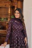 Enchanting Faux Georgette Fully Sequins Embroidered Gown With Dupatta - women's fashion mart