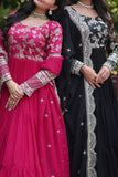 Enchanting Viscous Jacquard & Georgette Sequins Embroidered Gown - women's fashion mart