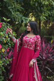 Enchanting Viscous Jacquard & Georgette Sequins Embroidered Gown - women's fashion mart