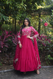 Enchanting Viscous Jacquard & Georgette Sequins Embroidered Gown - women's fashion mart