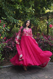 Enchanting Viscous Jacquard & Georgette Sequins Embroidered Gown - women's fashion mart