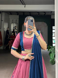 Dusty Pink Color Lace Touch Up Rayon Chaniya Choli