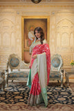 Exquisite Red and Green Silk Saree with Blouse - women's fashion mart