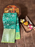 Exquisite Red and Green Silk Saree with Blouse - women's fashion mart