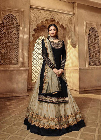 Fabulous Black Color Designer Wedding Wear Salwar Kameez Suit - women's fashion mart