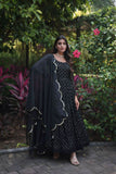 Fascinating Faux Georgette Sequins Multi Thread Worked Gown - women's fashion mart