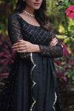 Fascinating Faux Georgette Sequins Multi Thread Worked Gown - women's fashion mart