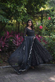 Fascinating Faux Georgette Sequins Multi Thread Worked Gown - women's fashion mart