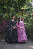 Fascinating Faux Georgette Sequins Multi Thread Worked Gown - women's fashion mart