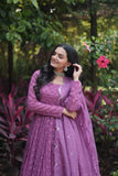 Fascinating Faux Georgette Sequins Multi Thread Worked Gown - women's fashion mart