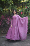 Fascinating Faux Georgette Sequins Multi Thread Worked Gown - women's fashion mart