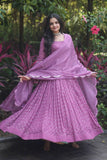 Fascinating Faux Georgette Sequins Multi Thread Worked Gown - women's fashion mart