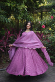 Fascinating Faux Georgette Sequins Multi Thread Worked Gown - women's fashion mart