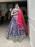Festival Wear Digital Printed Sequins Embroidered Lehenga Set - women's fashion mart