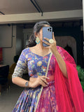 Festival Wear Digital Printed Sequins Embroidered Lehenga Set - women's fashion mart