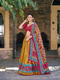 Mustard Color Printed Lehenga Choli