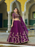 Egg Plant Embroidery Bridesmaid Lehenga Choli
