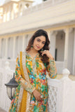 Floral Digital Printed Zari Sequins Worked Gown With Dupatta - women's fashion mart