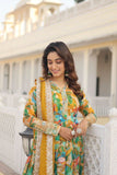 Floral Digital Printed Zari Sequins Worked Gown With Dupatta - women's fashion mart