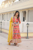 Floral Digital Printed Zari Sequins Worked Gown With Dupatta - women's fashion mart