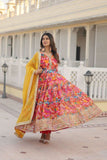 Floral Digital Printed Zari Sequins Worked Gown With Dupatta - women's fashion mart