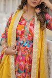 Floral Digital Printed Zari Sequins Worked Gown With Dupatta - women's fashion mart