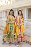 Floral Digital Printed Zari Sequins Worked Gown With Dupatta - women's fashion mart