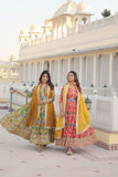 Floral Digital Printed Zari Sequins Worked Gown With Dupatta - women's fashion mart