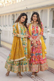 Floral Digital Printed Zari Sequins Worked Gown With Dupatta - women's fashion mart
